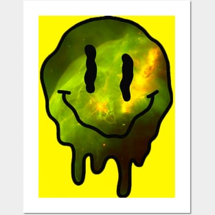 Melting Smile - Green Galaxy Posters and Art